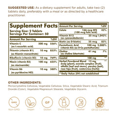 Close-up of Solgar B-Complex with Vitamin C tablets