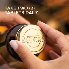 Label showing Non-GMO, Vegan, Kosher on Solgar packaging