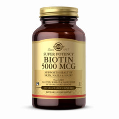 Solgar Biotin 5000 mcg bottle - front label