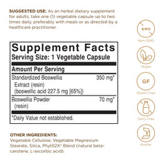 Solgar Boswellia Resin Extract capsules visible in bottle