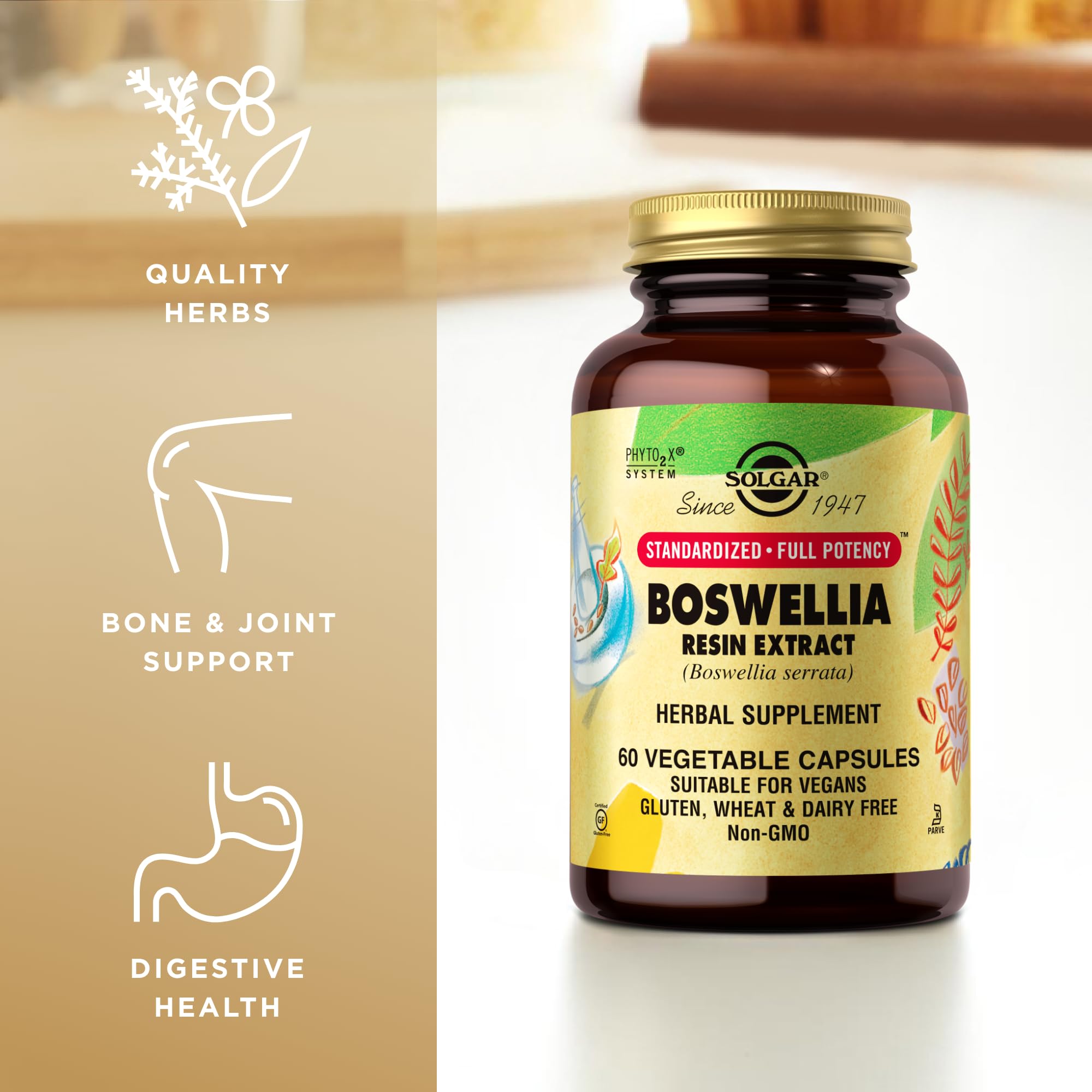 Solgar Boswellia Resin Extract bottle with 60 servings