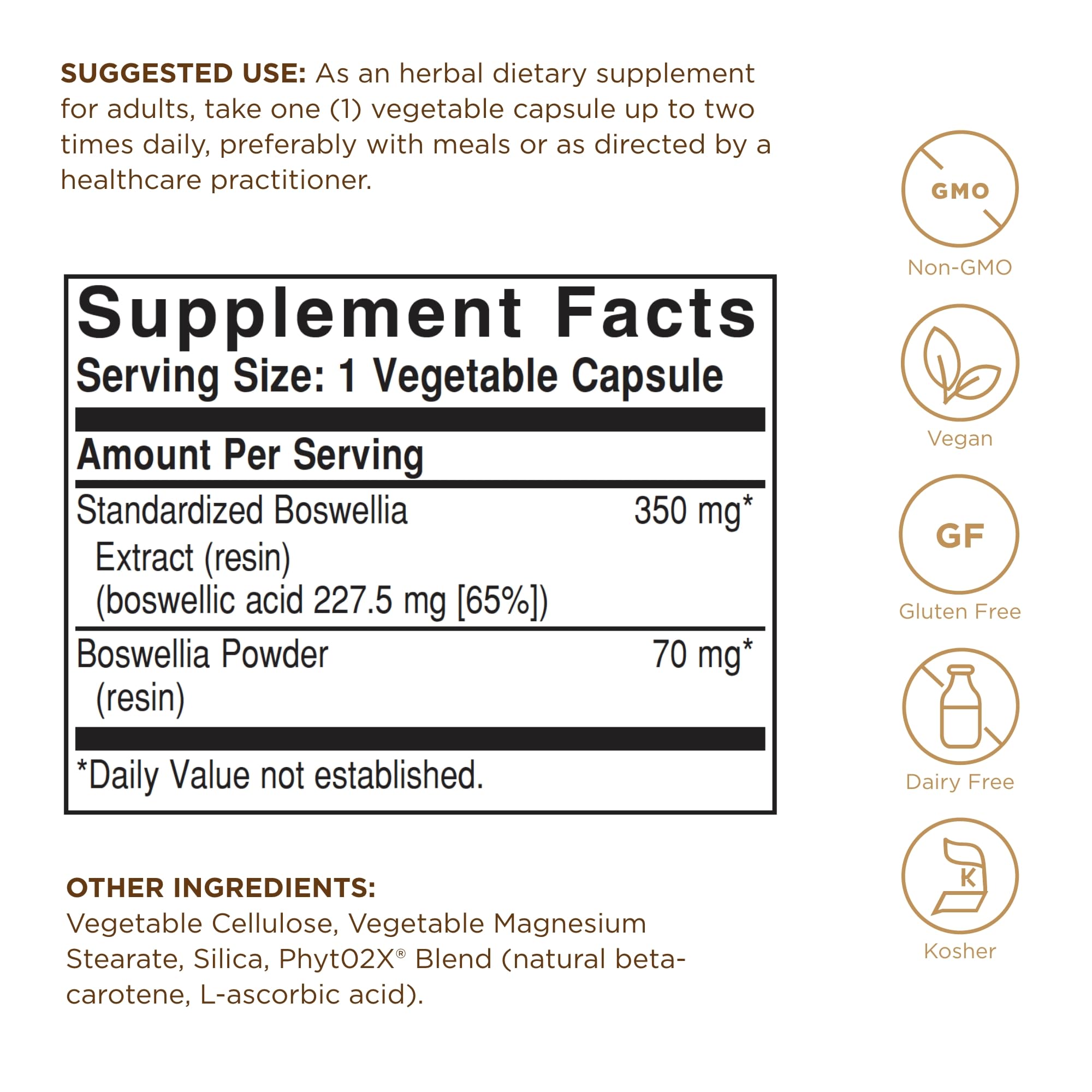 Bottle tilted to show dosage information and label details