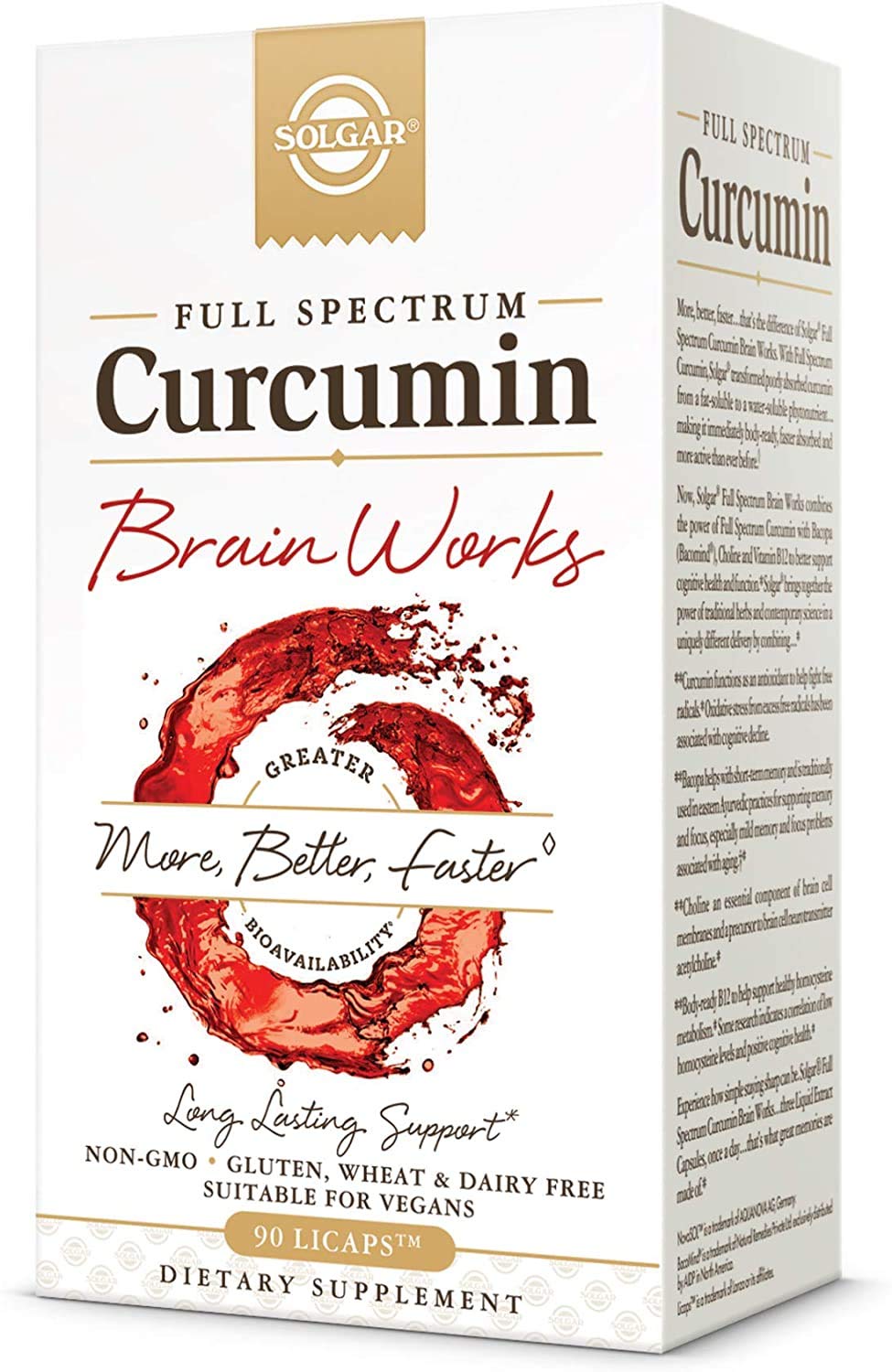 Solgar Brain Works Curcumin Licaps bottle front view