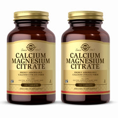 Solgar Calcium Magnesium Citrate bottle with 100 tablets in pack of 2