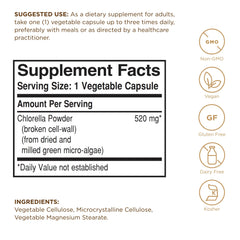 Solgar Chlorella bottle with label