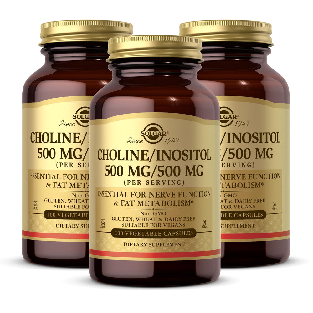 Front packaging of Solgar Choline/Inositol 3-pack