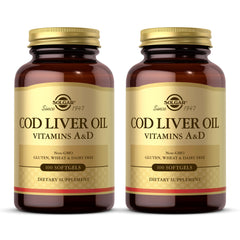 Solgar Cod Liver Oil 100 Softgels 2-Pack bottles front