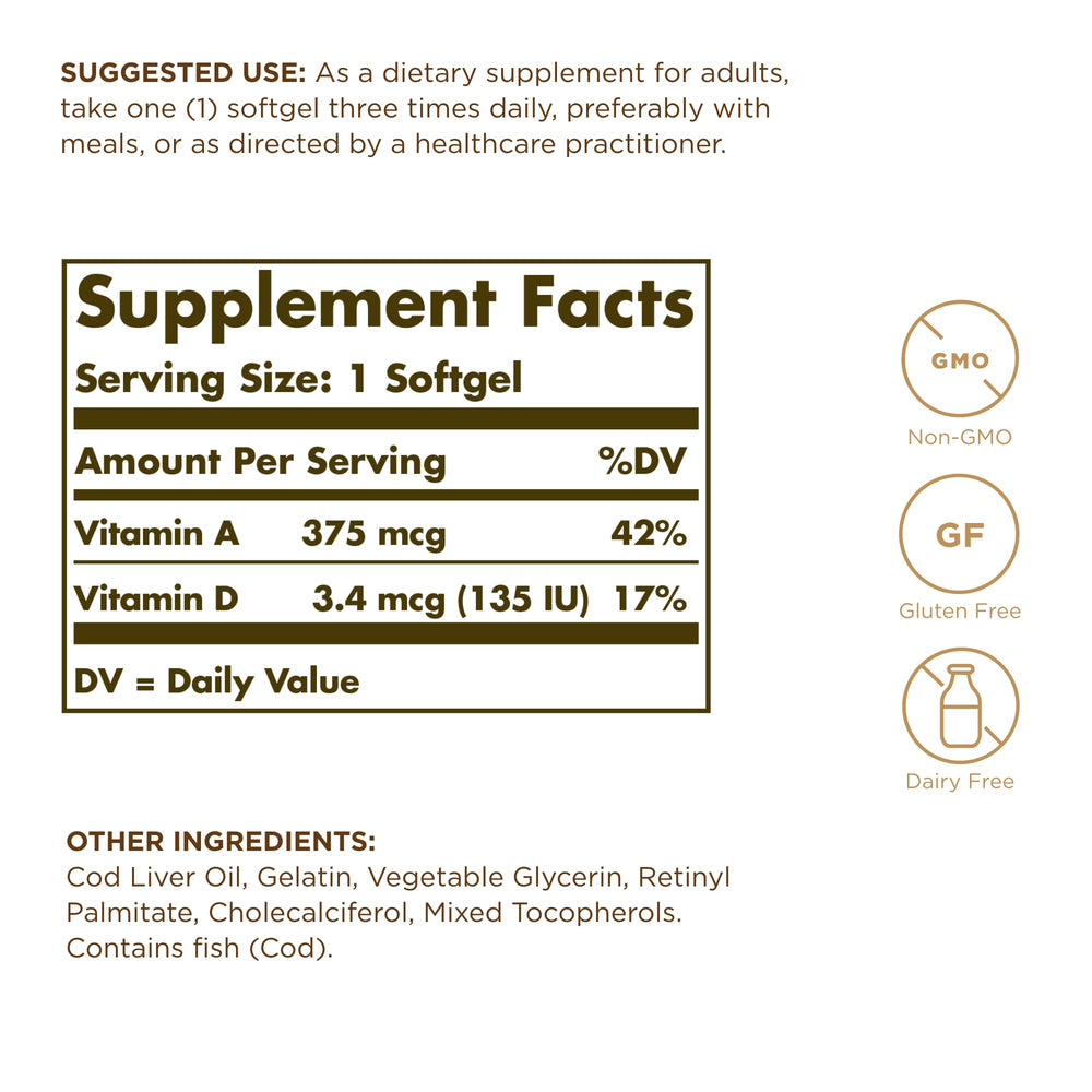 Solgar Cod Liver Oil 2-pack packaging side view