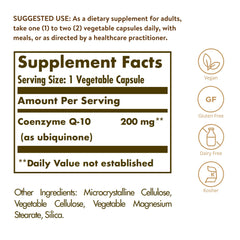 Solgar CoQ-10 vegetarian capsules close-up