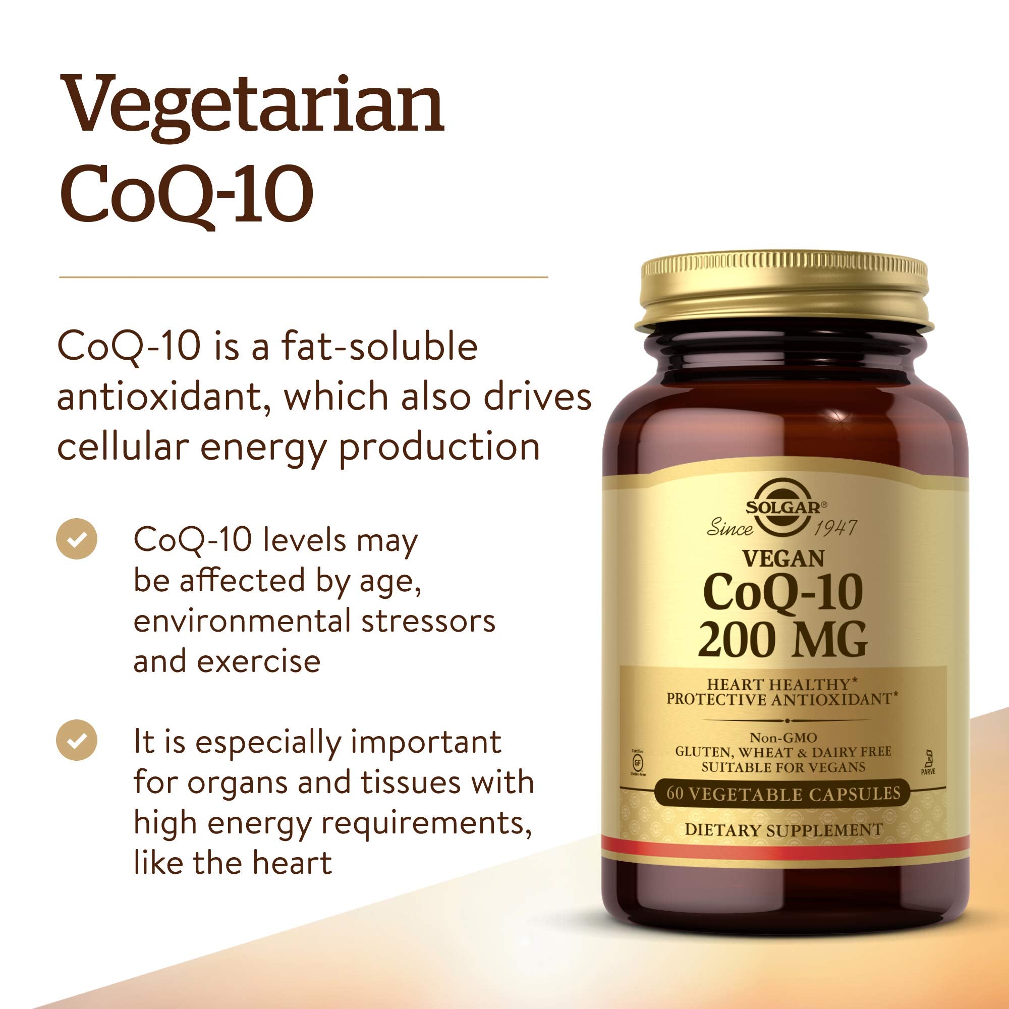 Solgar CoQ-10 heart healthy benefits graphic