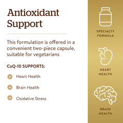 Solgar CoQ-10 vegan kosher dairy-free label