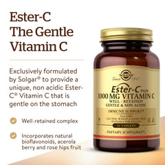 Solgar Ester-C Plus 1000 mg Vitamin C bottle on white background