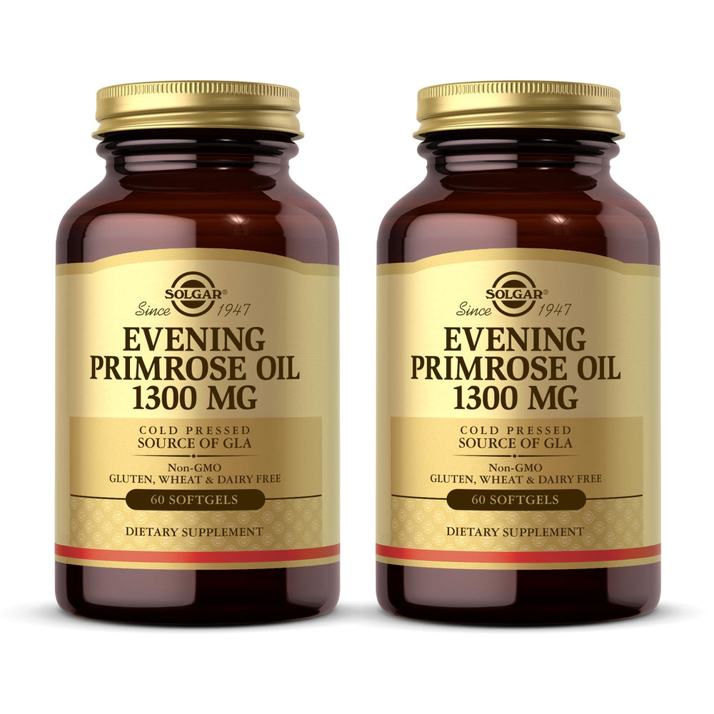 Solgar Evening Primrose Oil 1300 mg bottle with 60 softgels per bottle, pack of 2