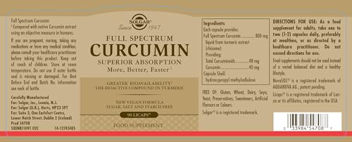 Close-up of Solgar Full Spectrum Curcumin LiCap capsule
