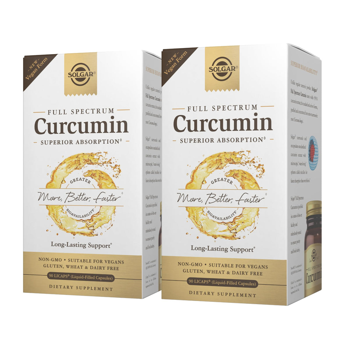 Solgar Full Spectrum Curcumin 90 LCaps Pack of 2 – product hero image