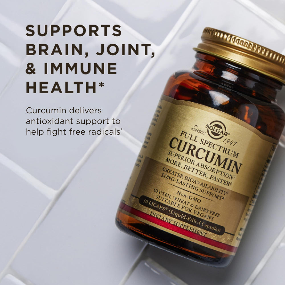 Nutrition facts panel for Solgar Full Spectrum Curcumin