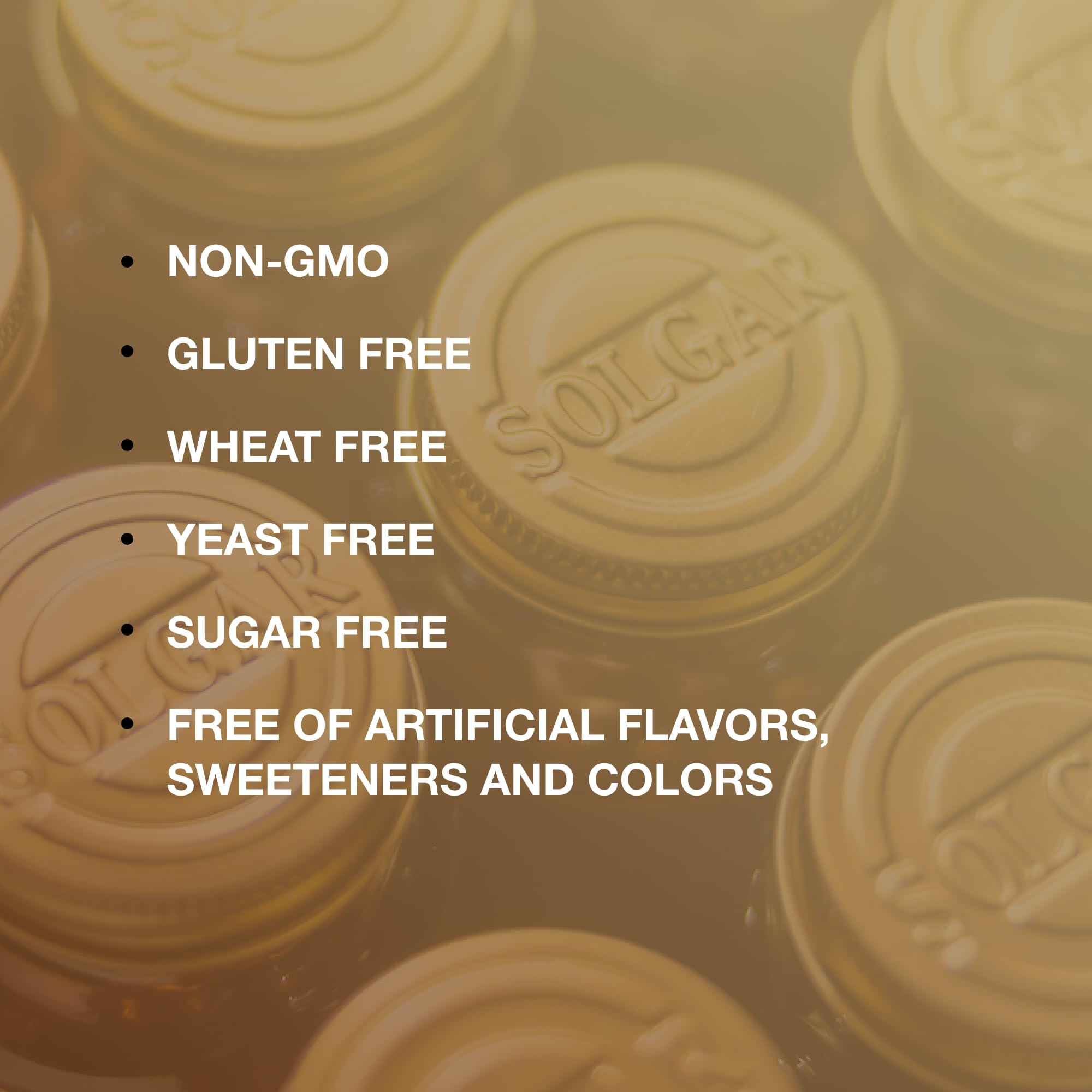 Solgar packaging with 50 servings and dairy-free formulation highlighted.