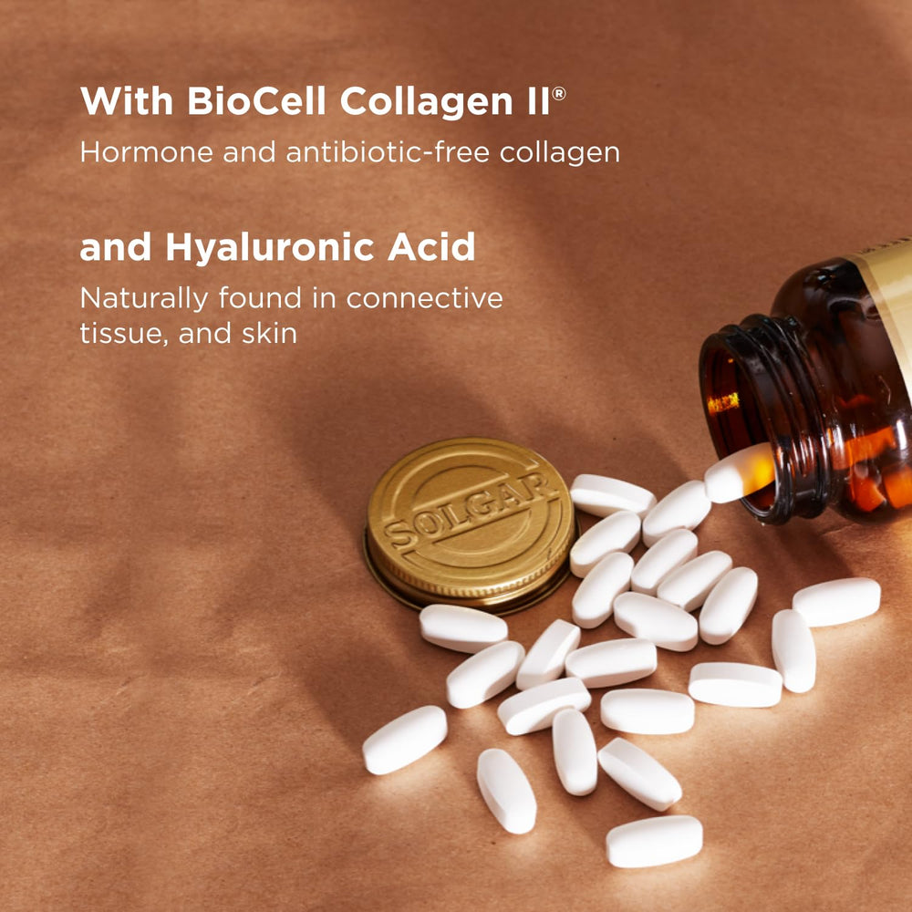 Supplement facts panel for Solgar Glucosamine Hyaluronic Acid Chondroitin MSM