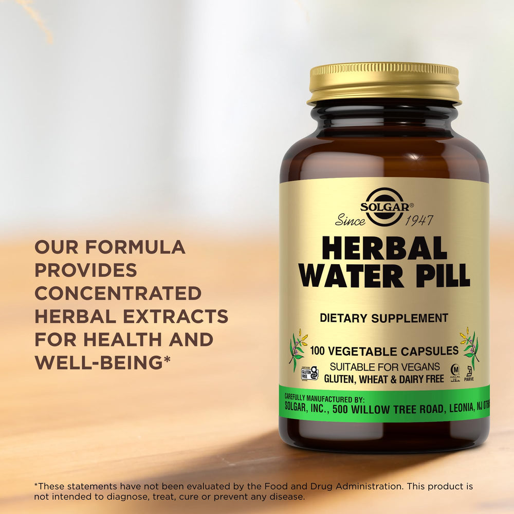 Solgar Herbal Water Pill nutrition panel