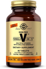Solgar Iron-Free VM-75 bottle with 90 tablets