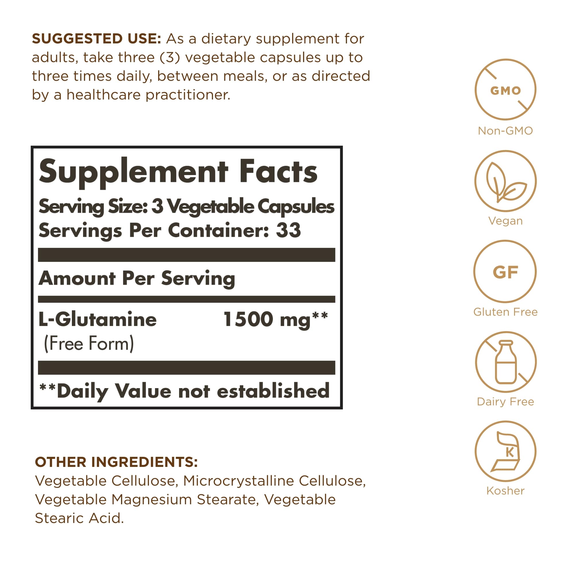 Close-up of L-Glutamine capsules