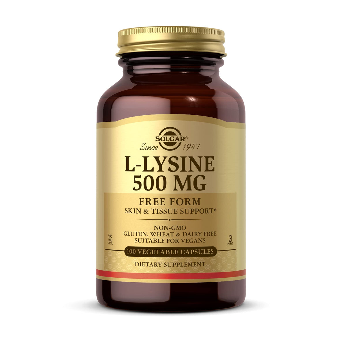 Solgar L-Lysine 500 mg bottle - front view
