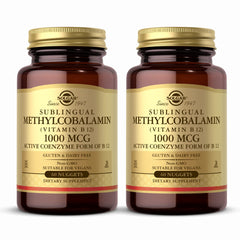 Solgar Methylcobalamin B12 1000 mcg bottle with 60 nuggets in a 2-pack
