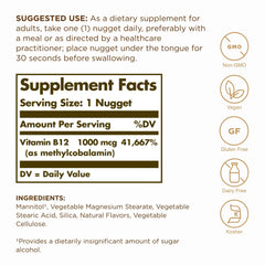 Two Solgar Methylcobalamin B12 1000 mcg nugget bottles