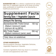 Close-up of Solgar Milk Thistle Full Potency capsules