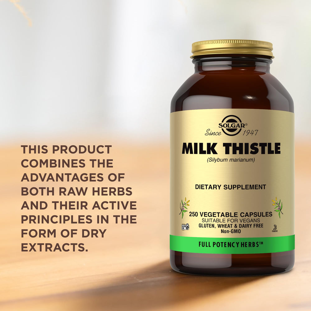 Solgar Milk Thistle capsules inside bottle