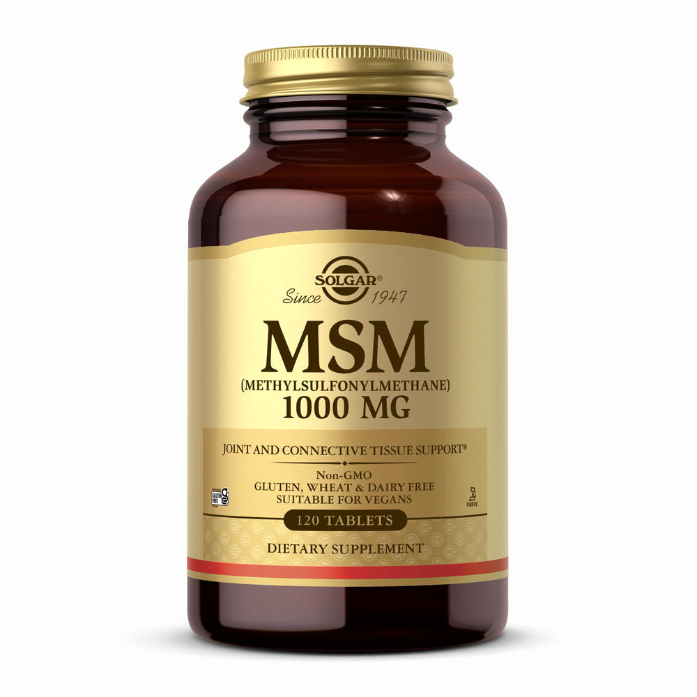 Solgar MSM 1000 mg bottle with 120 tablets