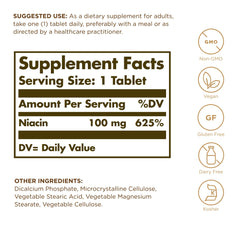 Solgar Niacin 100 mg packaging and bottle
