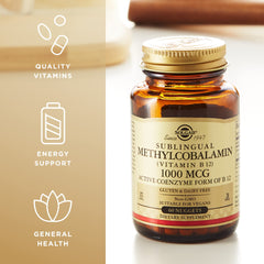 Solgar Vitamin B12 1000 mcg nutrition facts label