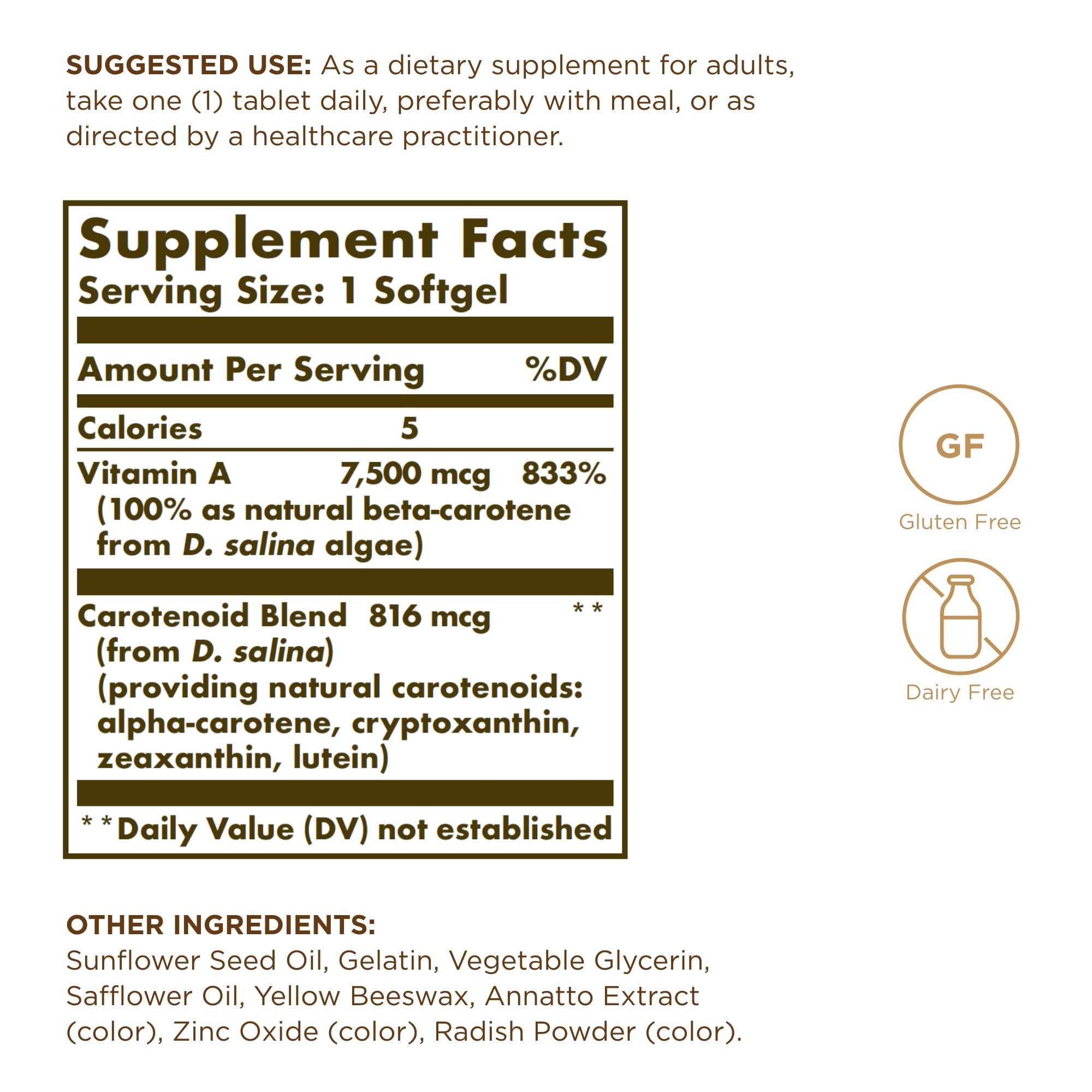 Oil-based Beta-Carotene softgels in bottle