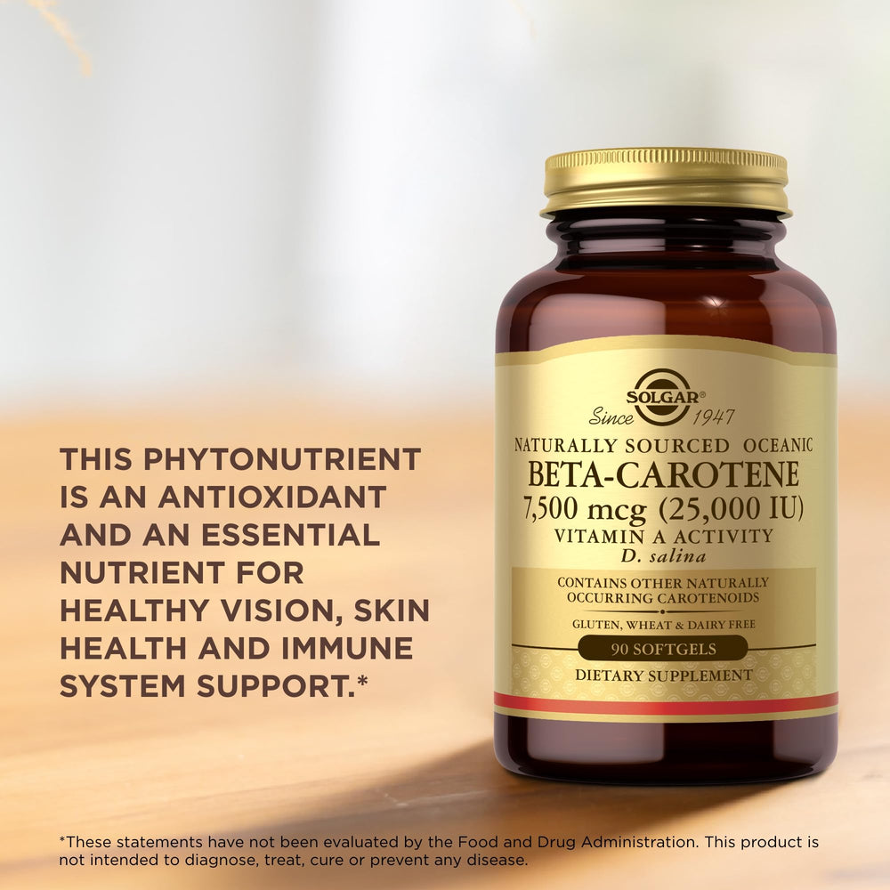 Gluten-free and dairy-free Solgar Beta-Carotene packaging