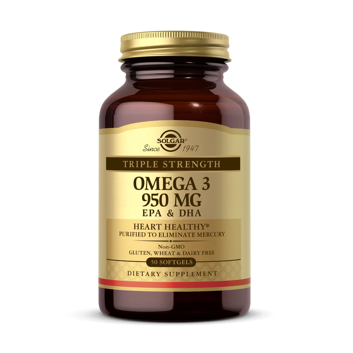 Solgar Omega-3 950 mg softgels bottle front view