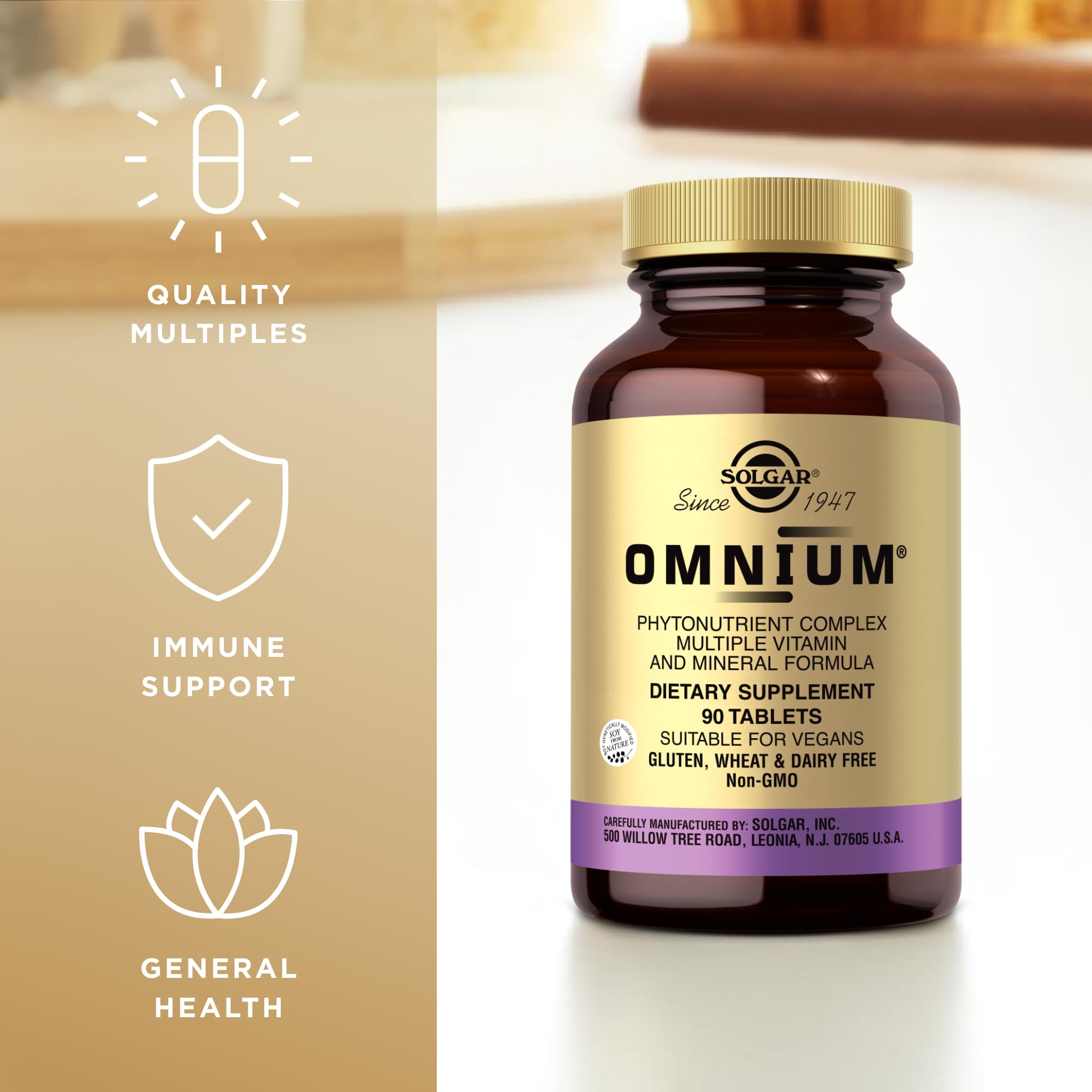 Omnium features: phytonutrient complex and multivitamin/mineral