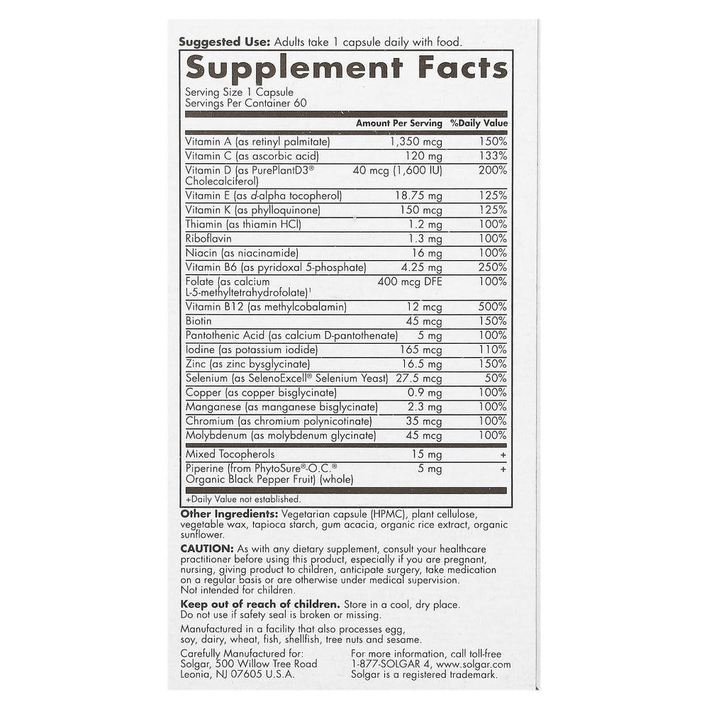 Close-up of delayed-release vegan capsule for Solgar One Daily Men's Multivitamin