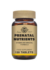 Bottle of Solgar Prenatal Nutrients with 120 tablets