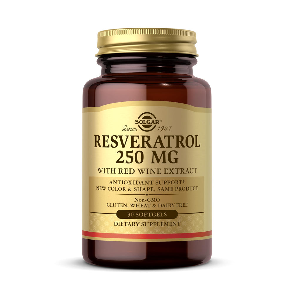 Solgar Resveratrol 250 mg with Red Wine Extract bottle - 30 softgels (hero image)