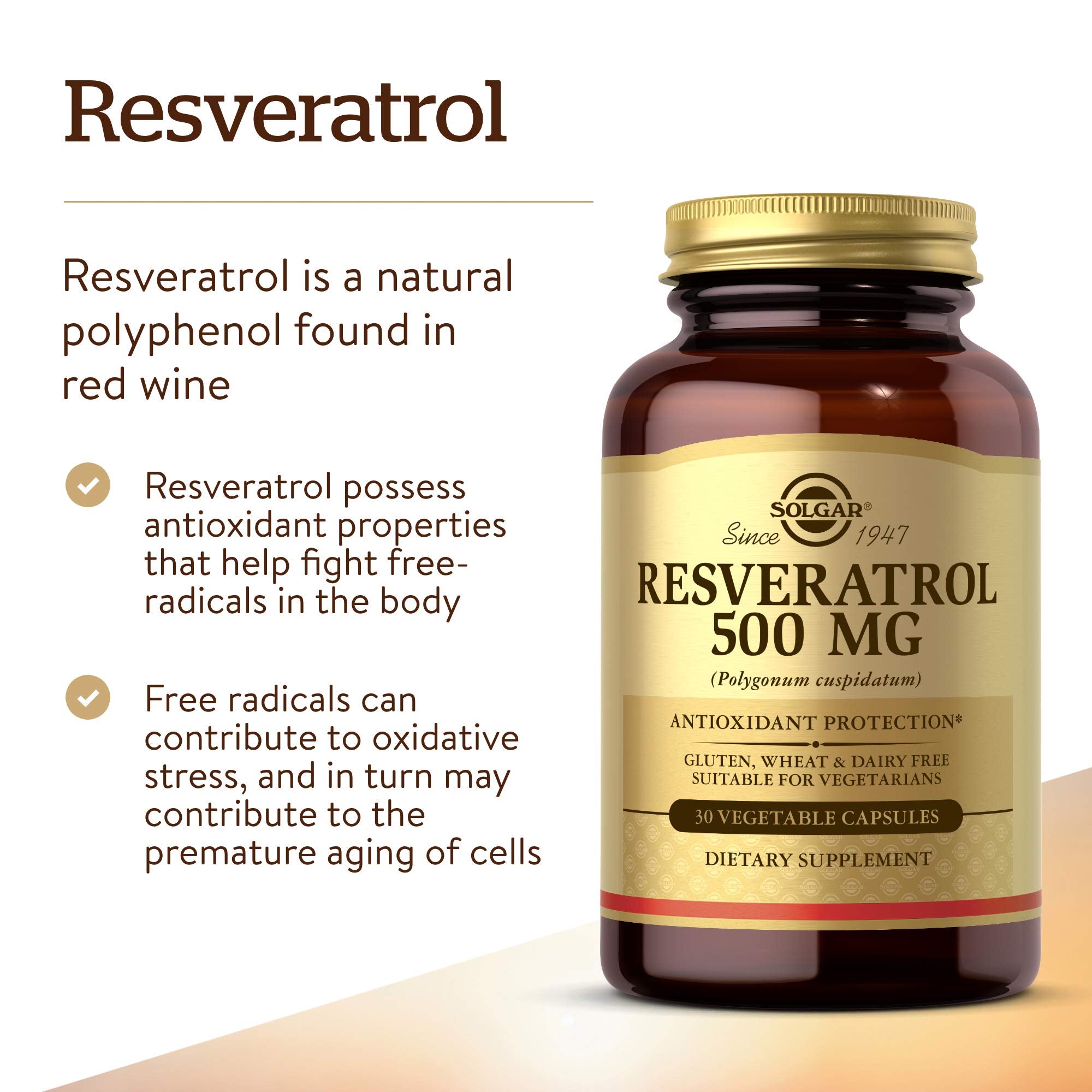 Solgar Resveratrol 500 mg vegetable capsules