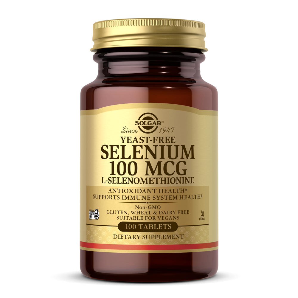 Solgar Yeast-Free Selenium 100 mcg bottle label