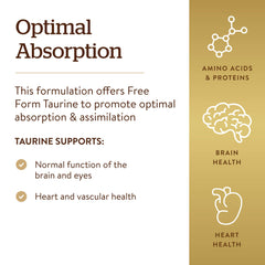 Solgar Taurine 500 mg packaging and capsules