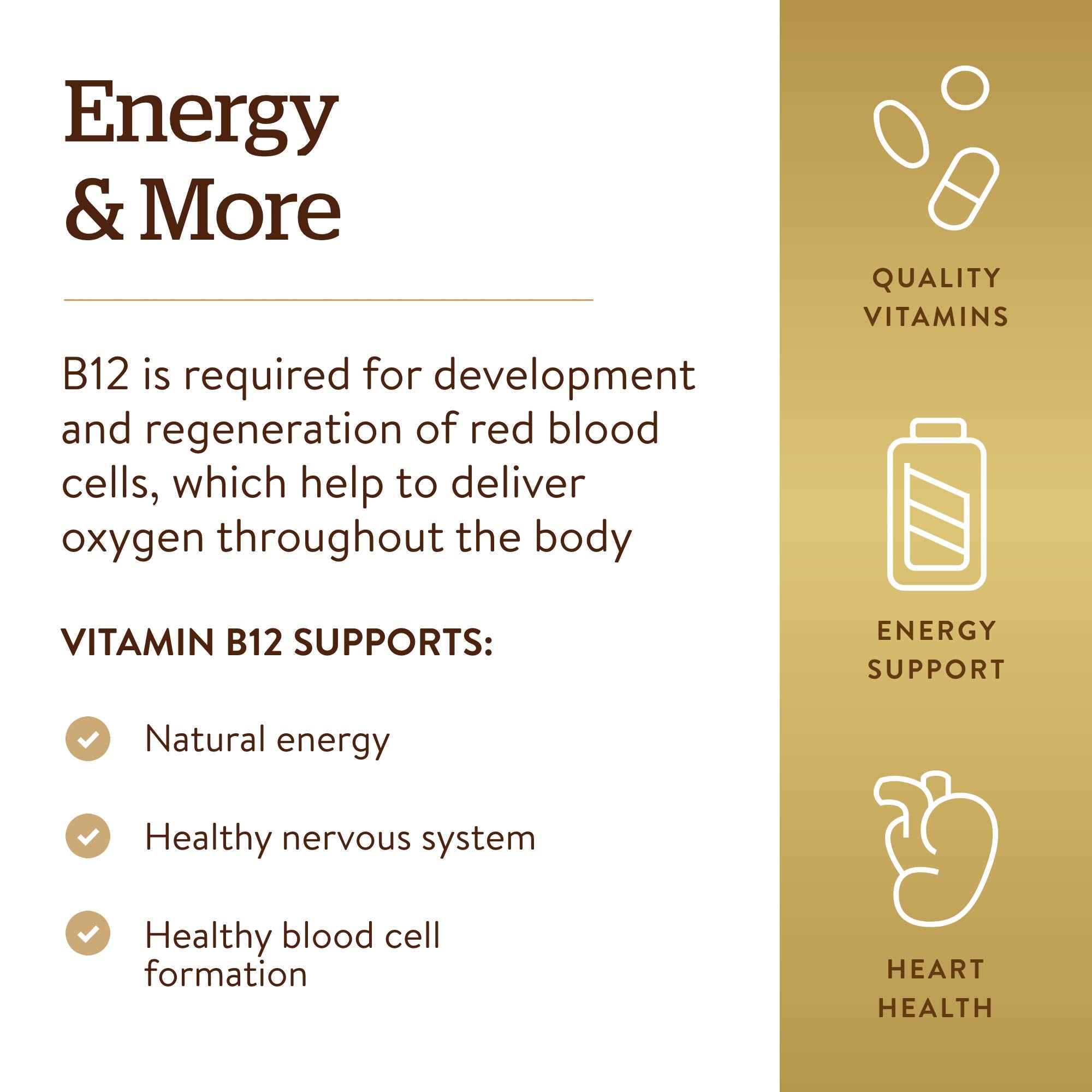 Nutrition facts and ingredients on Solgar B12 label
