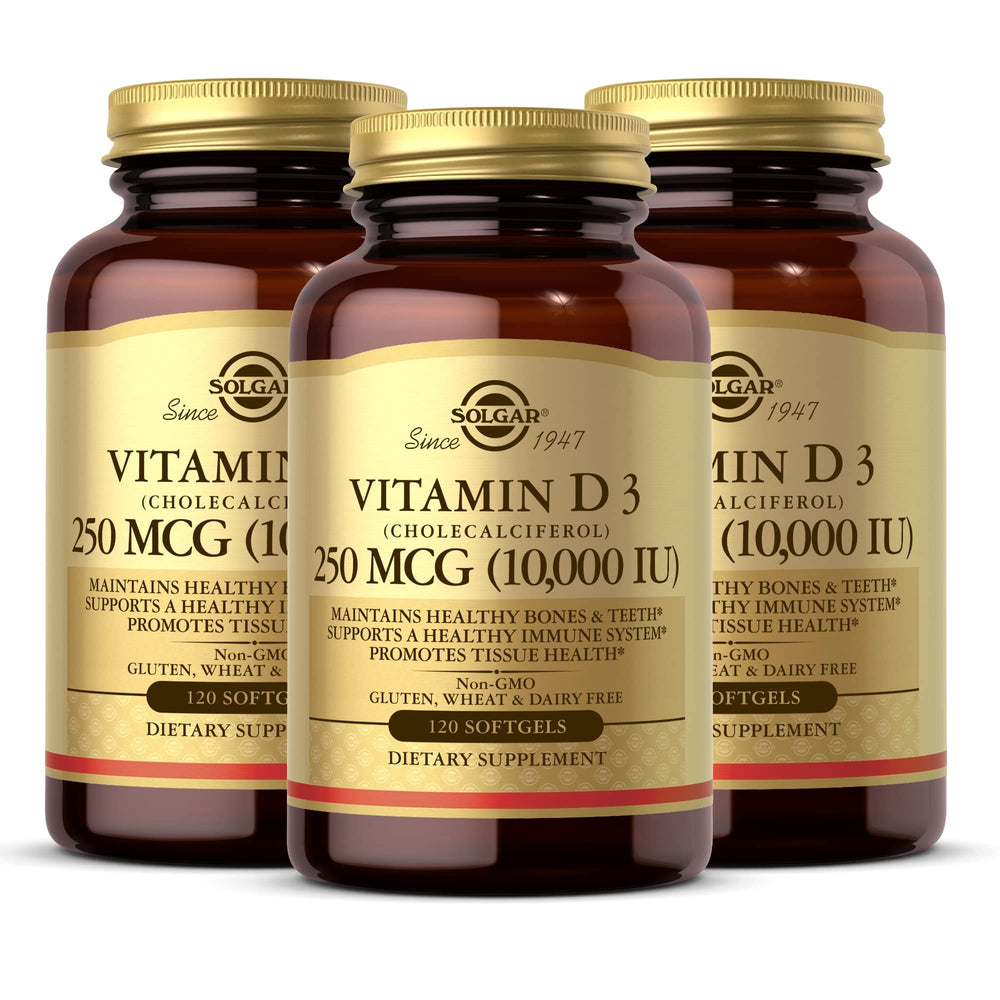 Solgar Vitamin D3 softgels bottle close-up