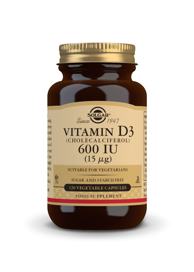 Solgar Vitamin D3 600 IU vegetable capsules bottle