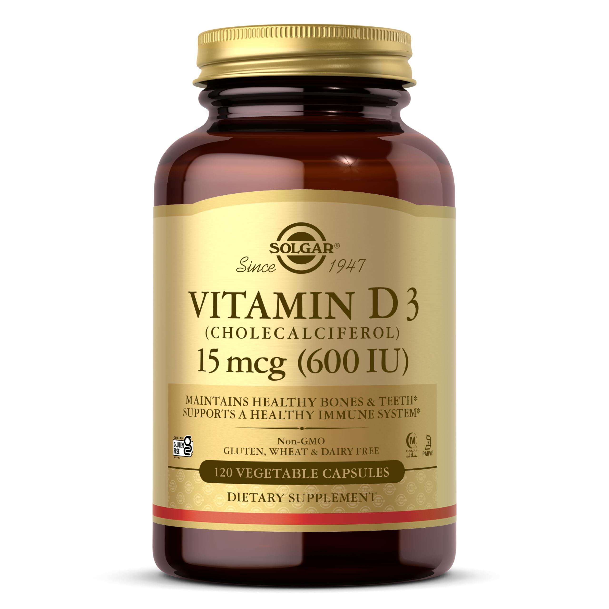 Solgar Vitamin D3 bottle with cap removed