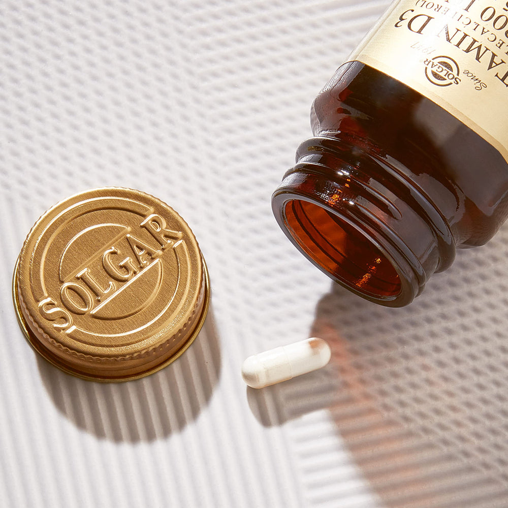 Nutrition facts panel for Solgar Vitamin D3 600 IU