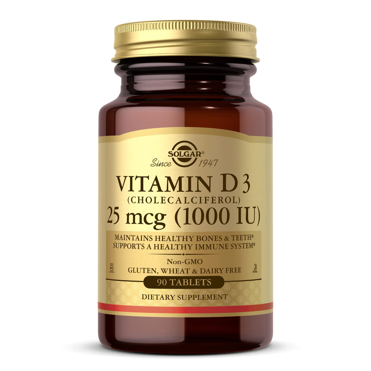 Solgar Vitamin D3 90 tablets bottle - front view