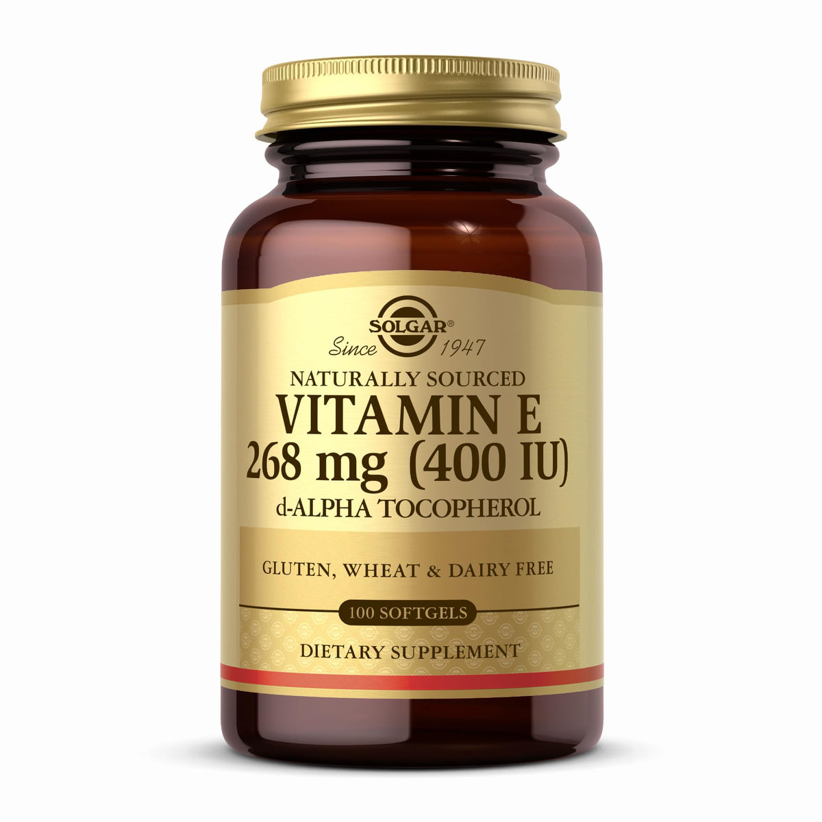 Solgar Vitamin E 268 mg (400 IU) softgels bottle front